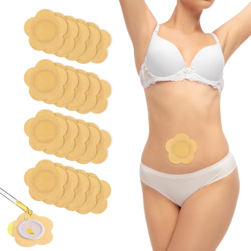 Qianyu 20 Stück Rizinusöl Packung Wrap für Den Bauchnabel Castor Oil Packung für den Bauchnabel und überall Selbstklebende und Stark Saugfähige Rizinusölpackungen zum Einmalgebrauch(Enthält kein Öl)