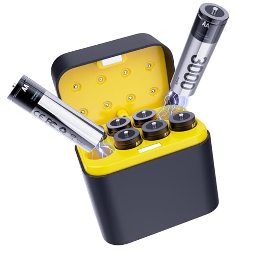 ANSTEN Akku AA mit Ladegerät,Lithium Batterie AA 3000 mWh*8, Akku Ladegerät AA AAA Geringe Selbstentladung, 1200 Zyklen, Ladegerät Batterien für NI-MH NI-CD Wiederaufladbare Batterien AA AAA