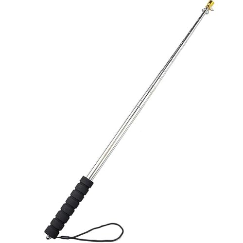 2.5 Meter Teleskop Fahnenstange, Handheld Fahnenstange Fahnenmast mit Clips, Teleskopstab Fahnenstange Ausziehbar, für Camping Reise Ausflüge Wettbewerbe Lehrer Reiseleiter