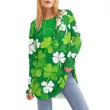 ODJOY-FAN Oberteil Damen Festliche Basic Casual Oberteile Knopfleiste Pullover Blumen Druck Sommer Herbst Hemden Sweatshirt Bluse Tuniken Tops Tshirt Kurzarm