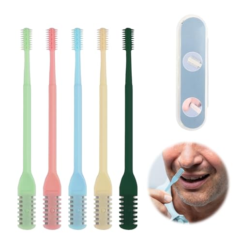 Doppelseitiges Nasenhaarmesser 2-in-1 Nasenhaarschneider Unisex Nasal Hair Cutter Abwaschbar Nasenhaarschere Tragbarer Manueller 360° Drehbarer Nasenhaarentferner (5 Stück)