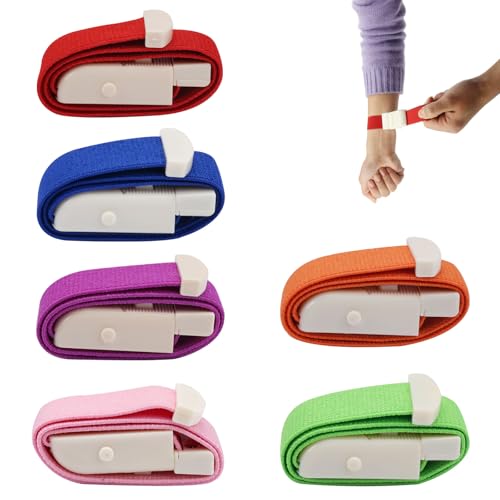 6 Stück Stauschlauch Blutabnahme, Venenstauer Bunt, 6 Farben Hochflexibel Tourniquet, Fast Tourniquet mit Einzigartigem Verschlusssystem, Medical Nurse Tourniquet für Camping, Wandern, Outdoor Sport