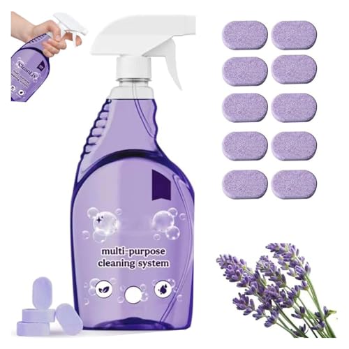 Drclean Spray Backofenreiniger, Dr. Clean Sprühreiniger für Backöfen, Allzweckreiniger für Zuhause, Küche, Bad, Mehrzweck-Reiniger mit konzentrierten Reinigungstabletten (1 Flasche + 10 Stück)