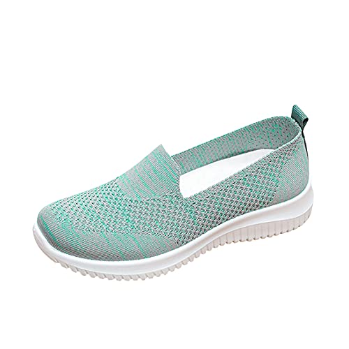 Walkingschuhe Damen Breiter Fuss Groesse 41: Schlupfschuhe Damen Stoff - Sneaker Herbst Mesh Leicht Freizeitschuhe Atmungsaktiv Barfußschuhe Weichen Sohle Arbeitsschuhe Halbschuhe Herbstschuhe