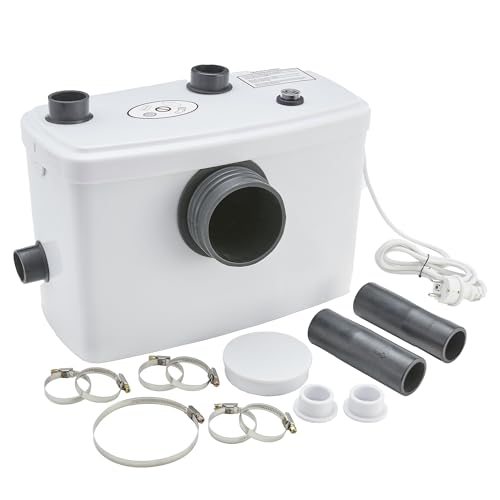 Arebos Hebeanlage 600 W | Schmutzwasserpumpe | Fäkalienpumpe | Abwasser | | für WC, Dusche, Waschbecken | 100 l/min | Weiß