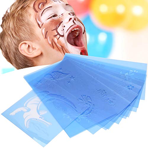 Face Paint Schablonen Wiederverwendbare Face Painting Schablonen für Facepainting Tattoo Vorlagen Halloween Makeup Schablone für Kinder Künstler 12pcs