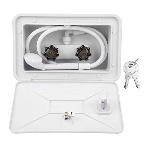 Wohnmobil-Außenduschbox-Kit, Wasserhahn-Schlauch, Camper-Anhänger, Cowboy-Dusche, Outdoor-Waschset mit Schlosszubehör