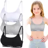 3 Stück Teenager Mädchen Bh Bralette Bh Kinder Mädchen Sport Bh Bh Teenager Bustier Unterwäsche Sport Bustier Mädchen mit Abnehmbarer Polsterung Verstellbaren SchulterriemenFür Kinder Von 10-16 Jahren