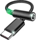 Adapter USB C Klinke, Adapter für Kopfhörerbuchse auf 3,5 mm USB C Klinke mit DAC Adapter Klinke USB C Kompatibel mit iPhone 16 Pro Max/16 Pro/16 Plus/16/15 Pro Max/15 Pro/15, Galaxy S23 S22 S21 S20