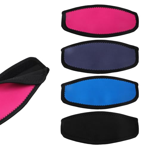 NQEUEPN 4 Stück Tauchmaskenbänder, Schwimmen wasserdichte Maskenbandabdeckungen Neopren-Maskenbandabdeckungen Wassersport Schnorchel mit Klettverschluss Neopren-Klappbänder für Tauchmasken