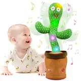 CARROUSEL Tanzender & Sprechender Kaktus Spielzeug ab 1 Jahr, Interaktiver Kaktus Babyspielzeug 3-12 Monate mit 120 Liedern, LED-Licht, Nachsprechen, Aufzeichnen - Geschenk 1 Jahr Junge und Mädchen