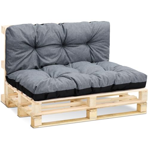 Amazinggirl Palettenkissen Outdoor Kissen Sitzkissen 80 x 120 cm - Auflagen für Paletten Europaletten Palettensofa und Palettenmöbel Palettenpolster Grau