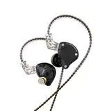 KINBOOFI KZ ZS10 Pro IEM In-Ear-Monitor, 4BA 1DD Multi Driver Kopfhörer, On Stage Monitor für Singer Gitarristen Schlagzeuger (Mattschwarz ohne Mikrofon)