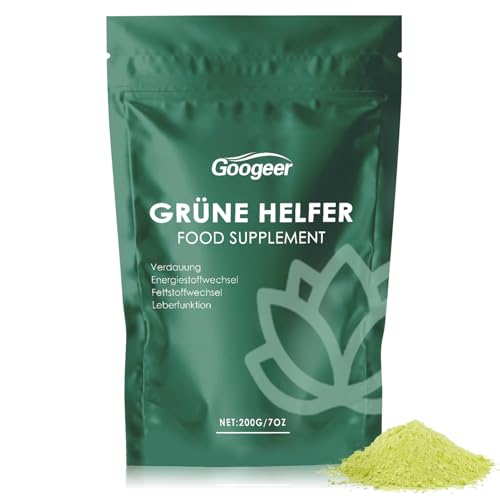 Grüne Helfer,200g Bio Veganes Grünpulver | Super Grüne Mischung | Mit Spirulina & Weizengras