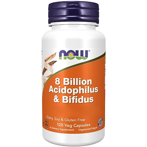 Now Foods, 8 Billion Acidophilus & Bifidus (gute Bakterienkulturen), 120 vegane Kapseln, Laborgeprüft, Glutenfrei, Ohne Gentechnik, Vegetarisch, Sojafrei