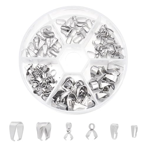 UNICRAFTALE 120pcs 6 Größen 304 Edelstahl Anhänger Prise Kaution Eis Pick Pinch Kautionen Verschluss Pinch Clip Anhänger Verschluss Schmuck Verschlüsse Für Anhänger Halskette Schmuckherstellung