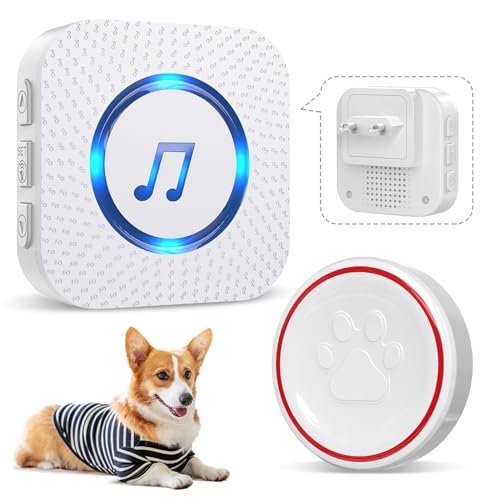 ChunHee Katzenklingel/Hundeklingel Buzzer Hund Haustier Türglocken Sensor Berührt Wasserdicht Türklingel Steckdose Empfänger 1 * Empfänger + 1 * Touch Türklingel