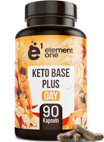 Keto Base Plus Day - Daily Keto Komplex - 90 Kapseln vegan - mit Ingwer, grüner Tee Extrakt, Cayennepfeffer, & Koffein - beliebt bei Sportler, Fitness - vegan, glutenfrei laktosefrei