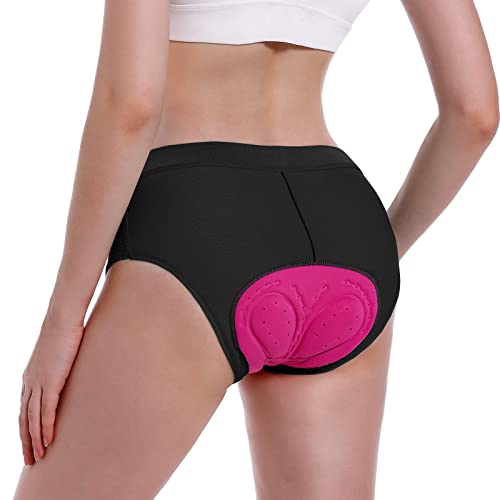 MEETWEE Damen Radunterhose,Radlerhose Kurz Fahrradhose Fahrrad Unterwäsche mit 4D hoch elastisches Schaumstoff,Fahrradunterhose Atmungsaktiv Schnelltrocknend Radhose Radfahrunterhose