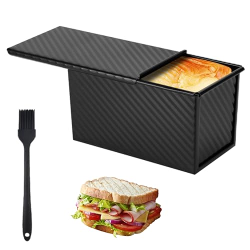 DASIAUTOEM Brotbackform mit Deckel, Toastbrot Backwerkzeuge Antihaftbeschichtet Toastbrottopf mit Pinsel Brotbackform Kuchenform Geeignet zum Backen von Brot, Sandwich, Kuchen und Gebäck