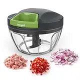 Ibergrif M501 Zwiebelschneider Manuell, Multifunktionaler Zwiebel Zerkleinerer, Multizerkleinerer mit Deckel, BPA-Frei, Easy Pull Zerkleinerer Manuell für Zwiebeln, Knoblauch, Nüsse