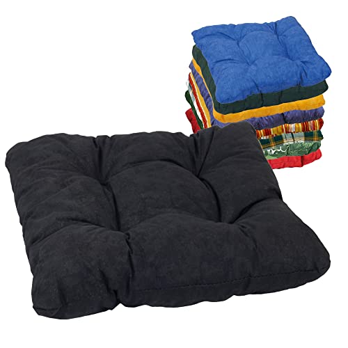 Beo Sitzpolster Gartenstuhl 36x36 atmungsaktiv | Made in EU | Gestepptes Outdoor Stuhlkissen waschbar | UV-beständiges Sitzkissen Stuhl ohne Ausbleichen | Sitzkissen Bank in Schwarz