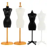 EXCEART Schneiderpuppe Weibliche Puppenkleid Form Schneiderbüste Damenbüste Schaufensterpuppe Puppenkleid Displayhalter Mannequin Modell Puppenständer für DIY Puppenhaus Deko 4 Stück Misch Stil