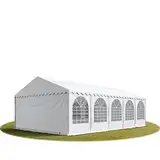 TOOLPORT Festzelt 5x10 m Partyzelt Eventzelt XXL 2,6m hoch weiß Pavillon 800 PVC 100% wasserdicht