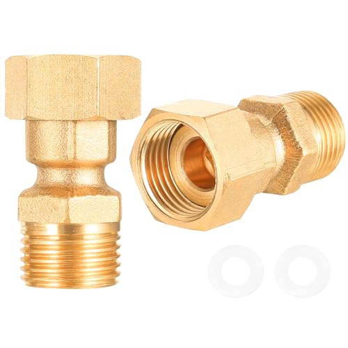 BieMian 2 STK Messing Verschraubung 3/4 Zoll Verlängerung, Messing Fitting 3/4 Zoll, Verschraubungen mit Dichtung