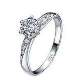 Upxiang Mode Elegante Ring Diamant Intarsien Silber Ring für Frauen Mädchen Schmuck Geschenk