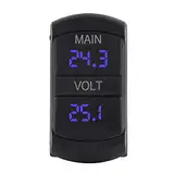 Auto Dual Voltmeter, Auto DC 10V-60V Blaue LED Digital Dual Voltmeter Universal für Pickup RV ATV Batterie