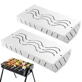 BBQ Raucherbar, Grill-Raucherbox, 2 x Schwerlast-Raucherbox für den Grill, Grillzubehör, Pellet-Nebelhülle mit Klappdeckel