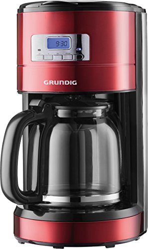 Grundig KM 6330 Kaffeemaschine Red Sense (1,8 l, Digitaluhr, programmierbare Startzeit) metallic rot, 12 Tassen