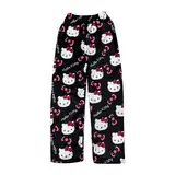 Damen Cute Anime Cartoon Pyjamahose Couple Flanell Weich Pyjamahose Kawaii Herbst Winter Herren Pyjamahose Lässig Nach Hause Herbst Hose Rot 2XL Pyjama Hosen Damen Pyjama Herren Lang Flanell