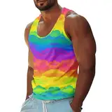 Tank Top Herren Muskelshirts Bodybuilding Achselshirt Sport T-Shirts Sommer Ärmellose Unterhemd Bequem Atmungsaktiv Muscle Shirt Gym Funktionsshirt Achselshirts Lässig Strand Top(#B Saffron,3XL)