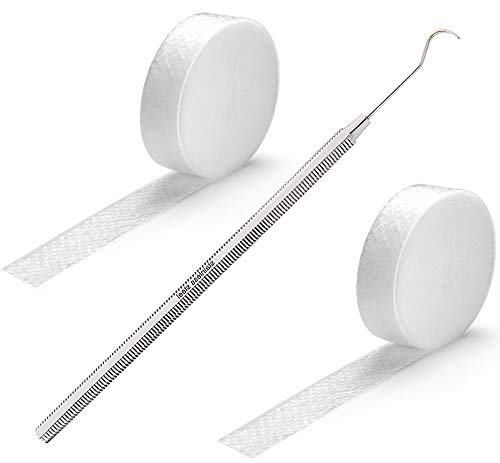 Kosmetex 2x Tamponade für Füßnägel und den Nagelfalz 1x Wattehaken zum tamponieren vom Zehen-Nagel, Set 1