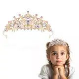 Kristall Krone Tiara Rosa Diadem mit Strass Mädchen Prinzessin Stirnband Süß Hochzeit Braut Haarband Festzug Haarschmuck für Geburtstagsfeier Weihnachtsfeier Halloween Karneval Weihnachten Frauen