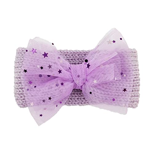 Mädchen Spitze gestrickt Haarband Kleinkind Jungen Baby Stern Kleinkind Kopfbedeckung Bowknot Stirnband Babypflege Haarband Mädchen (K, One Size)