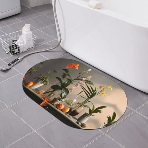 POEZJZW Florid Fußmatte für drinnen und draußen, Eingangsmatte für Badezimmer, Küche, Dusche, 39 x 60 cm