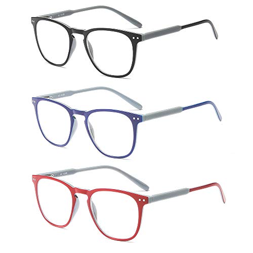 Suertree Lesebrille 3 Pack Computer Brille Herren Damen Lesehilfe für Frauen Männer Fashion Leser 1.0X JH221