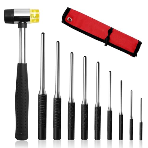 Splinttreiber Set 9-tlg. 1,5mm-8mm 40 CR-V Durchschlag Werkzeug Splintentreiber Satz Roll Pin Punch Set - 1/16" 5/64" 3/32" 1/8" 5/32" 3/16" 7/32" 1/4" 5/16" Splintentreiber Set