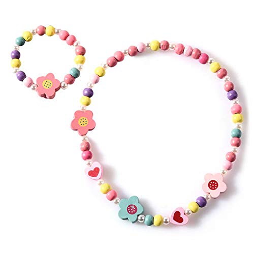 Mengonee Kinder-Cartoon-Halskette, bunter Tier-Kind-Schmuck, Blumen-Perlen, modisches Armband-Zubehör, Mengonee