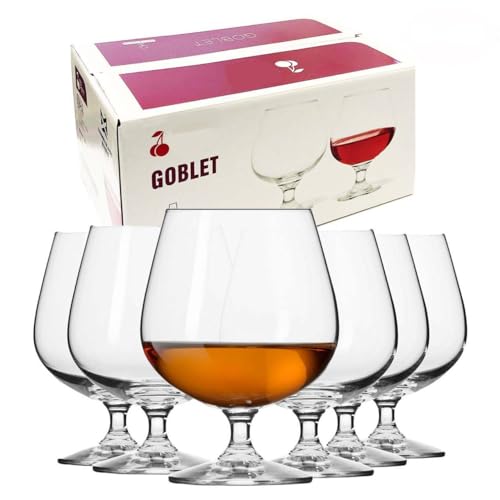 KRADLUX Exklusives 6-teiliges Cognacglas-Set, 330 ml | Brandy Schwenker Gläser | Hochglanzfinish, Cognac-Gläser, Cognacschwenker, Cognacglas, Brandy | Spülmaschinenfest