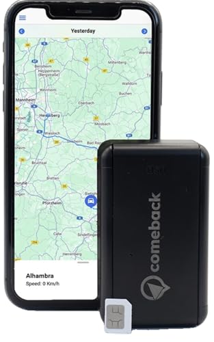 Comeback GPS-Tracker ohne ABO inkl SIM, Magnetisch, Tracking in der gesamten EU, inkl. Großbritannien und Schweiz, Aktivierung mittels Einmalzahlung, kostenlose App