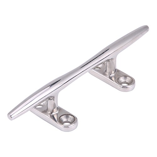 Klampe, Fydun Edelstahl Belegklampe Dock Cleats Hochleistungs Boots Hohlfuß Cleat Open Base Cleat für Marine Yacht 5 Zoll
