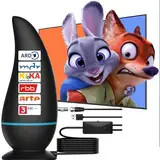 DVBT2 Antenne, DVB-T/DVB-T2-Antenne, Stärkere Stabantenne für Digital TV/DAB Radio/DVB-T2 Tuner Stick,Unterstützung Signalverstärker für 4K 1080p & Alle TV-Geräte - Mit Magnetfuß 5m Kabel