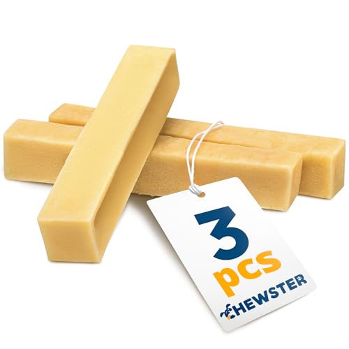 CHEWSTER Käsestangen - Kaukäse Hundeknochen - Kaukäse für Hunde - Langer Kauspaß aus natürlicher Milch – Natürliche Käse-Kauknochen (210 g, M, 3er Pack)