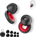 Artevive Moto Earplugs-27 Db,Artevive Earplugs,Artevive Earplugs Motorcycle,Ohrstöpsel zum Schlafen,Flexibles Silikon,Ultraweiche wiederverwendbare geräuschreduzierende Ohrstöpsel für Schlaf (Rot, 1)