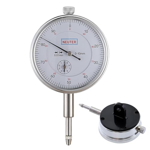 Dials Messgerät, 0 – 10 mm Professional Dials Test Indicator, hohe Präzision 0,01 mm Messwerkzeug, mechanisches Punktdesign, Tischsägenausrichtung, perfekt für Maschinen