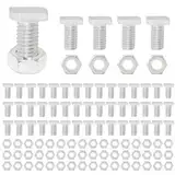 Gewächshausmuttern und Schrauben, 50 Sets Aluminium-Gewächshaus-Sechskantmuttern und Vierkantkopfschrauben für Gebäudereparatur, Gewächshaus, notwendiges Zubehör